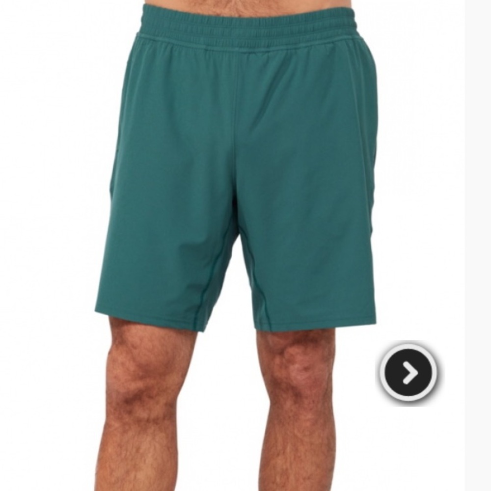 Manduka Men’s Lunge Yoga Short Green Deep Surf Color LARGE